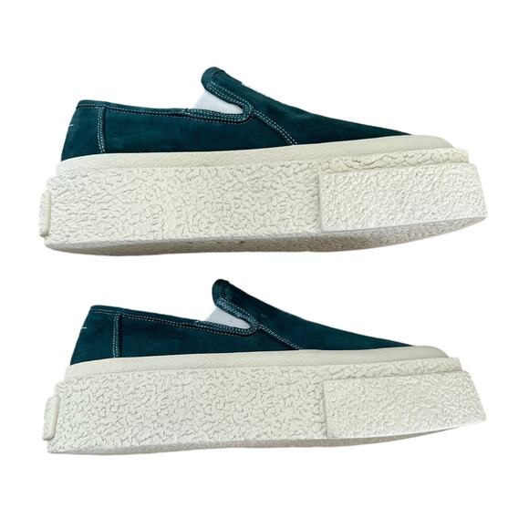 Maison Margiela - Logo Chunky Low Top Platform Sneakers in Green main image 5